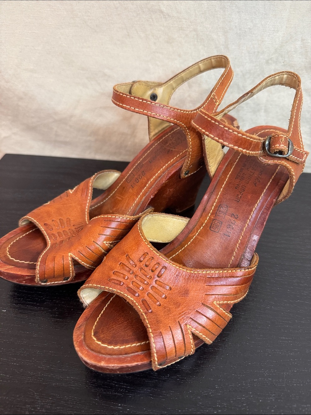 1970’s Rapallo Brown Leather Open-Toe Sandal with Ankle Strap